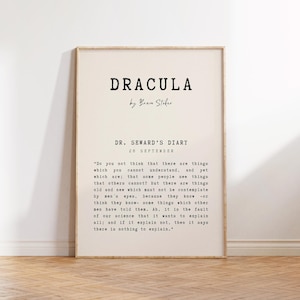 Dracula, Book Print, Book Page Art, Bram Stoker, Book Wall Art, Dracula Wall Art Poster, Book Poster, Mid Century Modern, Digital Download
