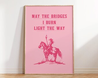 Impression de citation de cow-girl rose, art mural western minimaliste, art cowboy vintage, décoration d'intérieur Far West, affiche d'équitation, téléchargement numérique