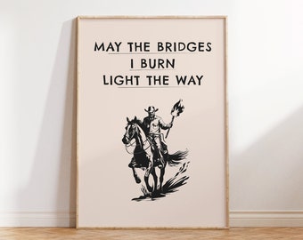 Cowboy Quote Print, Minimalist Western Wall Art, Vintage Cowboy Art, Wild West Home Decor, Horseback Riding Poster, Digital Download Art