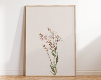 Vintage Botanical Illustration, Antique Botanical Flower Print, Floral Art Prints, Vintage Wall Art, PRINTABLE art