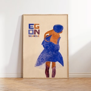 Egon Schiele Vintage Print, Museum Wall Art, Egon Schiele Art, Vintage Posters, Exhibition Poster, Digital Download