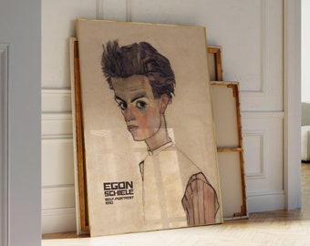 Egon Schiele Vintage Print, Museum Wall Art, Egon Schiele Art, Vintage Posters, Exhibition Poster, Digital Download