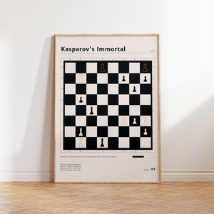 Mid Century Modern Chess Art Print, Chess Digital Download Wall Art, Vintage Gallery Art, mid century wall art