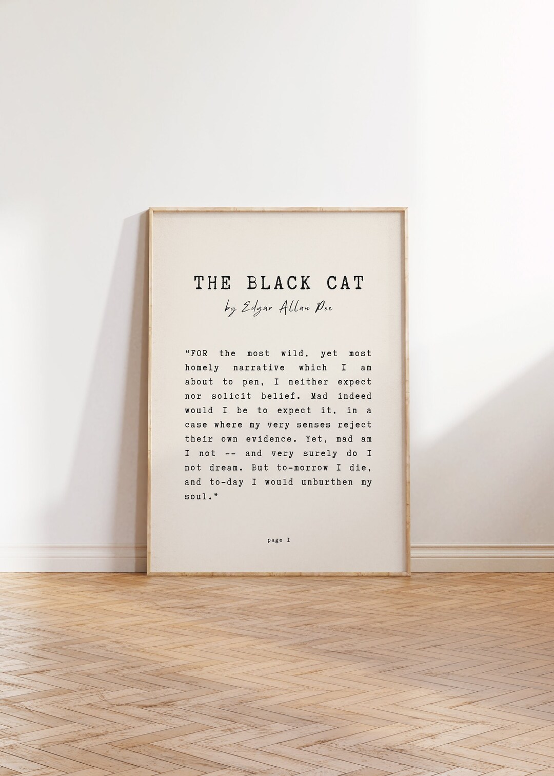 The Black Cat by Edgar Allan Poe, Book Print, Vintage Page, Book Wall ...