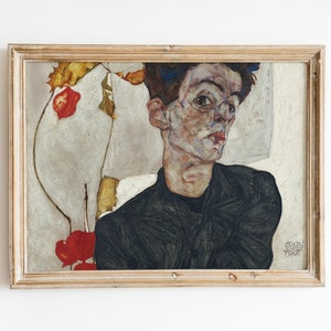 Egon Schiele Vintage Print, Museum Wall Art, Egon Schiele Art, Vintage Posters, Exhibition Poster, Digital Download
