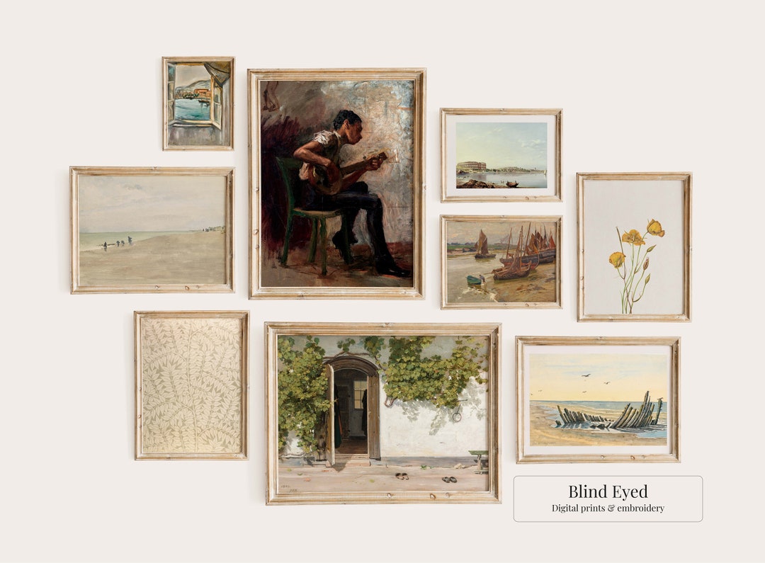 Printable Vintage Gallery Wall Art SET of 9 Antique Prints - Etsy