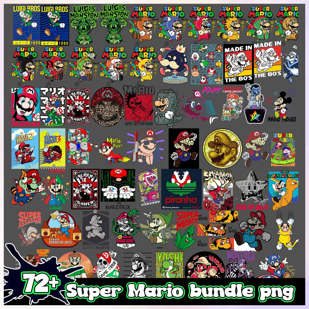 Super Mario Png Bundle, Super Mario Svg Bundle for Cricut and ...