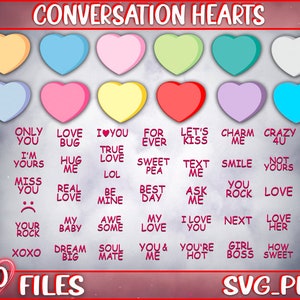 Conversation Hearts SVG Png\Candy heart SVG\Valentinstag Svg\Valentinstag Bündel