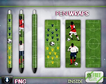 Fotbollspenna PNG: Mall för sportpenna med Inkjoy-motiv (digital nedladdning)