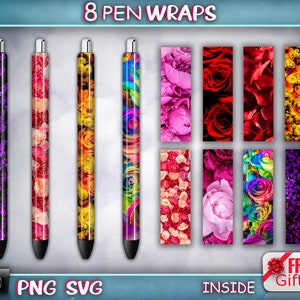 Flowers Pen Wraps PNG\Roses Pen Wrap PNG\Glitter Pen Wrap\Pen Wraps clipart\Pen Wraps For Waterslide\Pen Wrap Digital Download PNG