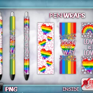 LGBTQ rainbow pen wrap/pride pen wrap/pride flag png/Pride flag Pen wrap/LGBT pen wrap/LGBT Svg Bundle/Gay Pride pen wrap/instant download