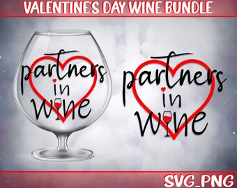 Valentine Wine SVG Bundle: Wine Glass Clipart (Digital Download)