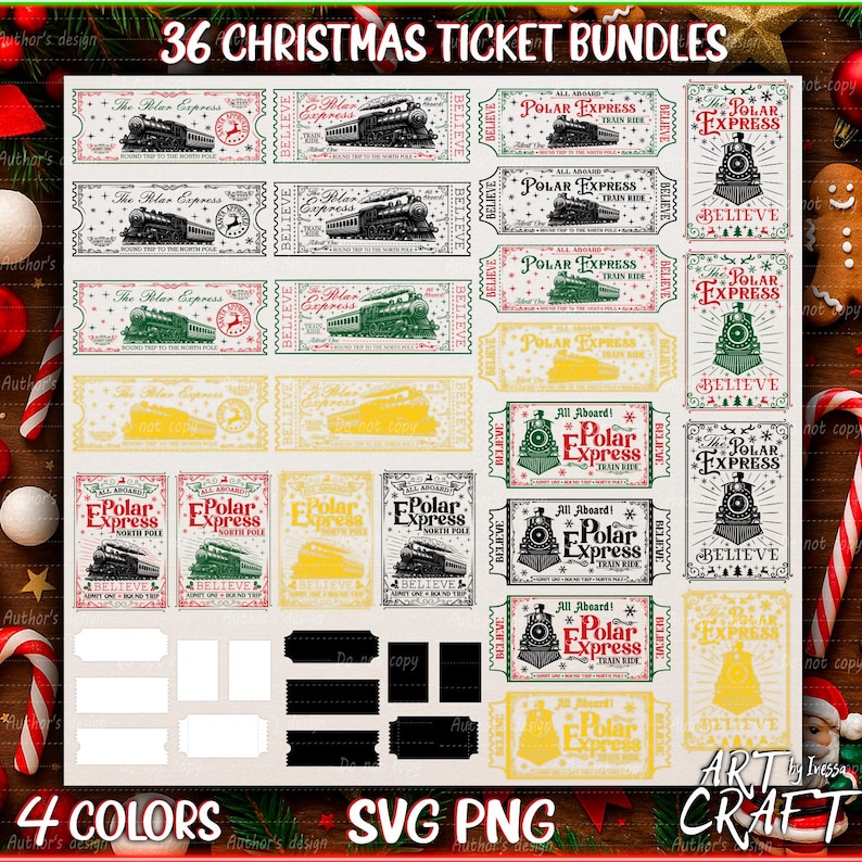 Polar Express Ticket Svg. Christmas Believe Bundles. North Pole Train ...