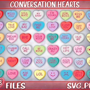 Conversation Hearts SVG Png\Candy heart SVG\Valentinstag Svg\Valentinstag Bündel