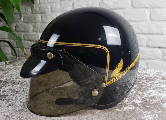 Vintage 1970 Honda Motorcycle Helmet with sun viso