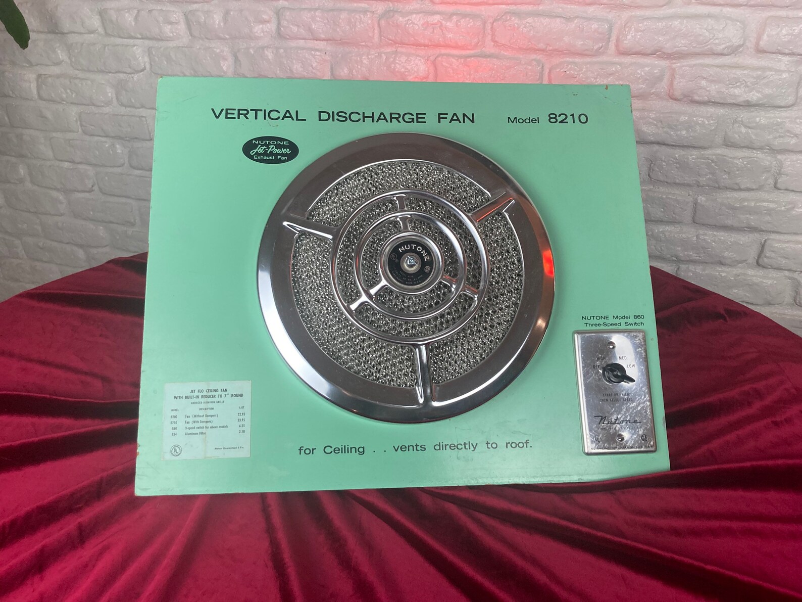 NOS Rare 8210 Nutone vertical exhaust fan with Nutone 3 speed Etsy