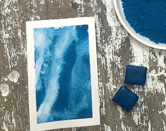 Cobalt Cerulean Blue PB36 - acquerelli fatti a mano - Pigmenti puri storici - acquerelli d'artista