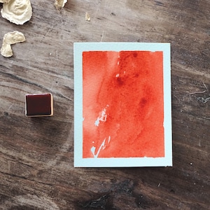 PO47 Quinacridone Orange - discontinued pigment - handmade watercolor paint for artist palette
