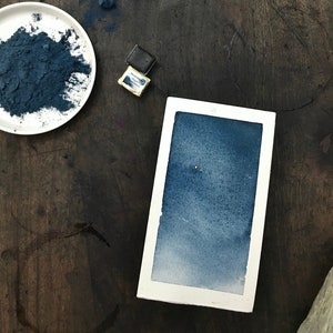 Woad Indigo Genuine NB1 - Handmade watercolors natural historical pigments dark greish blue