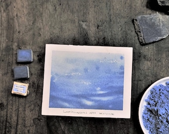Genuine Lapislazuli Ash - Handmade watercolors mineral pigment paints pan - ancient lapislazuli