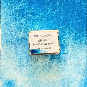 Manganese Blue PB33 genuine - Handmade watercolor paints blue palette for artists - acquerelli artigianali image 5