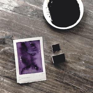 Dioxazine Violet - PV37 - handmade watercolors - deep purple violet paint