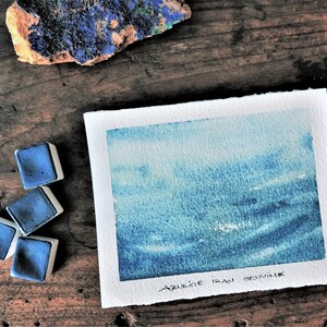 アズライト イラン、本物 - 手作り水彩画 - 純粋な鉱物古代顔料 - アーティストの水彩画