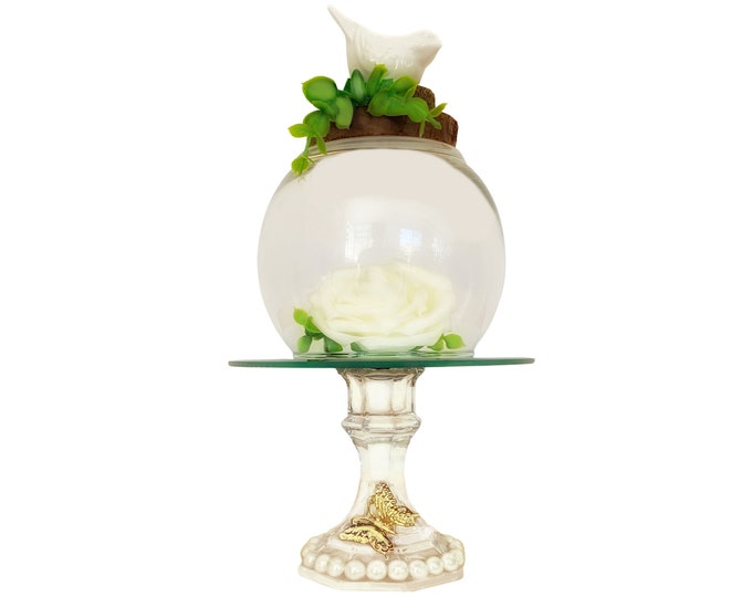 Blessed White Rose Cupcake Stand