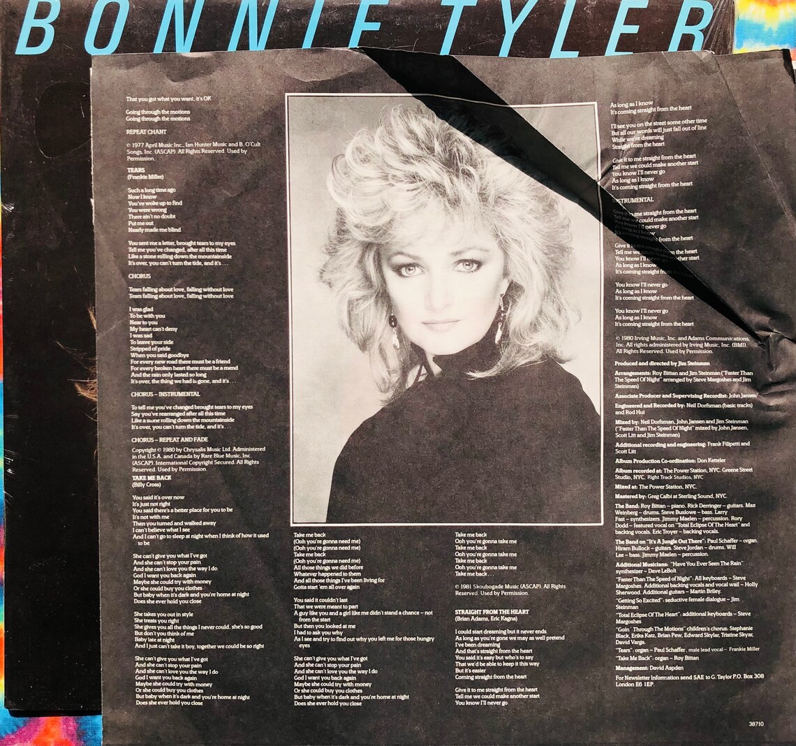 Bonnie Tyler 1983 Faster Than The Speed Of Light w/ Total | Etsy