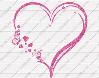 Heart Butterfly Svg Etsy