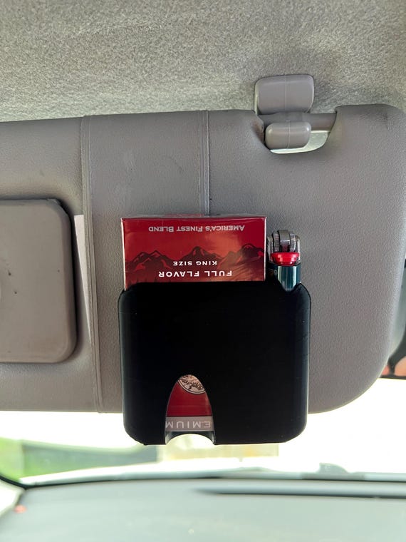 Car Cigarette & Lighter Holder | Sun Visor Mount Smoker Accessory | 3D  Printed Pack Case