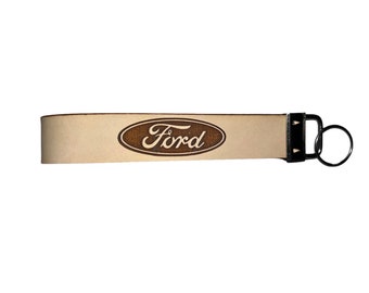 Ford keychain/lanyard vegan leather 7” personalized