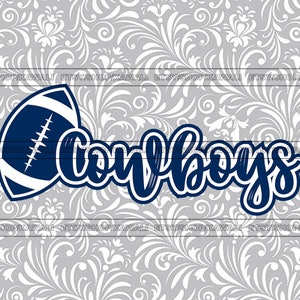 Fútbol de los Cowboys svg, Cowboys svg, Cowboys png, School Spirit svg, Mascota del equipo svg, Archivo Svg para Cricut, Diseño PNG de sublimación