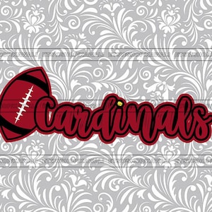 Kardinalen voetbal svg, kardinalen svg, kardinalen png, schoolgeest svg, team mascotte svg, svg-bestand voor Cricut, sublimatie png-ontwerp