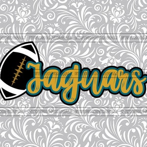 Fútbol de los Jaguars svg, Jaguars svg, Jaguars png, School Spirit svg, Mascota del equipo svg, Archivo Svg para Cricut, Diseño PNG de sublimación