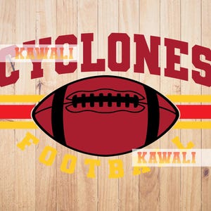 Ciclones SVG, Equipo de fútbol Ciclones SVG, Espíritu escolar SVG, Mascota del equipo SVG, Archivo SVG para Cricut, Diseño PNG de sublimación
