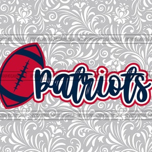 Patriotten voetbal svg, patriotten svg, patriotten png, schoolgeest svg, team mascotte svg, svg-bestand voor Cricut, sublimatie png-ontwerp