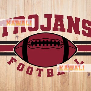 Trojans in formato SVG, Squadra di calcio dei Trojans in formato SVG, Spirito scolastico in formato SVG, Mascotte della squadra in formato SVG, File SVG per Cricut, Design PNG a sublimazione