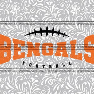 Archivos SVG grunge de los Bengals para Cricut y diseños de sublimación, SVG de espíritu escolar, SVG de mascota de equipo de fútbol, descarga digital, PNG, DXF, EPS