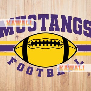 Mustangs Svg, Mustangs Football Team Svg, Espíritu escolar Svg, Mascota del equipo Svg, Archivo Svg para Cricut, Diseño PNG de sublimación
