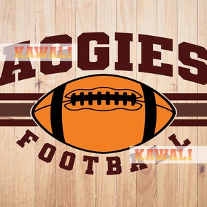 Aggies in formato SVG, Squadra di football degli Aggies in formato SVG, Spirito scolastico in formato SVG, Mascotte della squadra in formato SVG, File SVG per Cricut, Design PNG a sublimazione