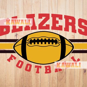 Blazers in formato SVG, Squadra di calcio Blazers in formato SVG, Spirito scolastico in formato SVG, Mascotte della squadra in formato SVG, File SVG per Cricut, Design PNG a sublimazione