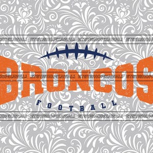 File SVG grunge dei Broncos per Cricut e design a sublimazione, file SVG con spirito scolastico, logo mascotte della squadra di football in formato PNG, download digitale