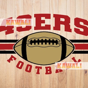 Svg 49ers, Squadra di football dei 49ers in formato Svg, Spirito scolastico in formato Svg, Mascotte della squadra in formato Svg, File Svg per Cricut, Design PNG a sublimazione