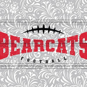 Bearcats grunge SVG-bestanden voor Cricut en sublimatie ontwerpen, schoolgeest SVG, voetbalteam png-logo mascotte SVG, digitale download