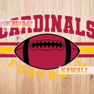 Cardenales SVG, Equipo de fútbol de los Cardenales SVG, Espíritu escolar SVG, Mascota del equipo SVG, Archivo SVG para Cricut, Diseño PNG de sublimación
