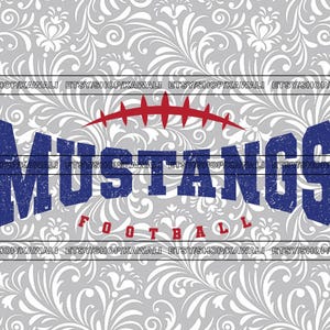 Archivos SVG de Mustangs Grunge para Cricut y diseños de sublimación, SVG de espíritu escolar, SVG de mascota de equipo de fútbol, descarga digital, PNG, DXF, EPS