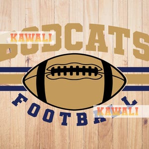 Bobcats SVG, Equipo de fútbol Bobcats SVG, Espíritu escolar SVG, Mascota del equipo SVG, Archivo SVG para Cricut, Diseño PNG de sublimación