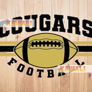 Cougars SVG, Equipo de fútbol Cougars SVG, Espíritu escolar SVG, Mascota del equipo SVG, Archivo SVG para Cricut, Diseño PNG de sublimación