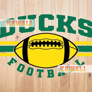 Patos SVG, Equipo de fútbol de los patos SVG, Espíritu escolar SVG, Mascota del equipo SVG, Archivo SVG para Cricut, Diseño PNG de sublimación